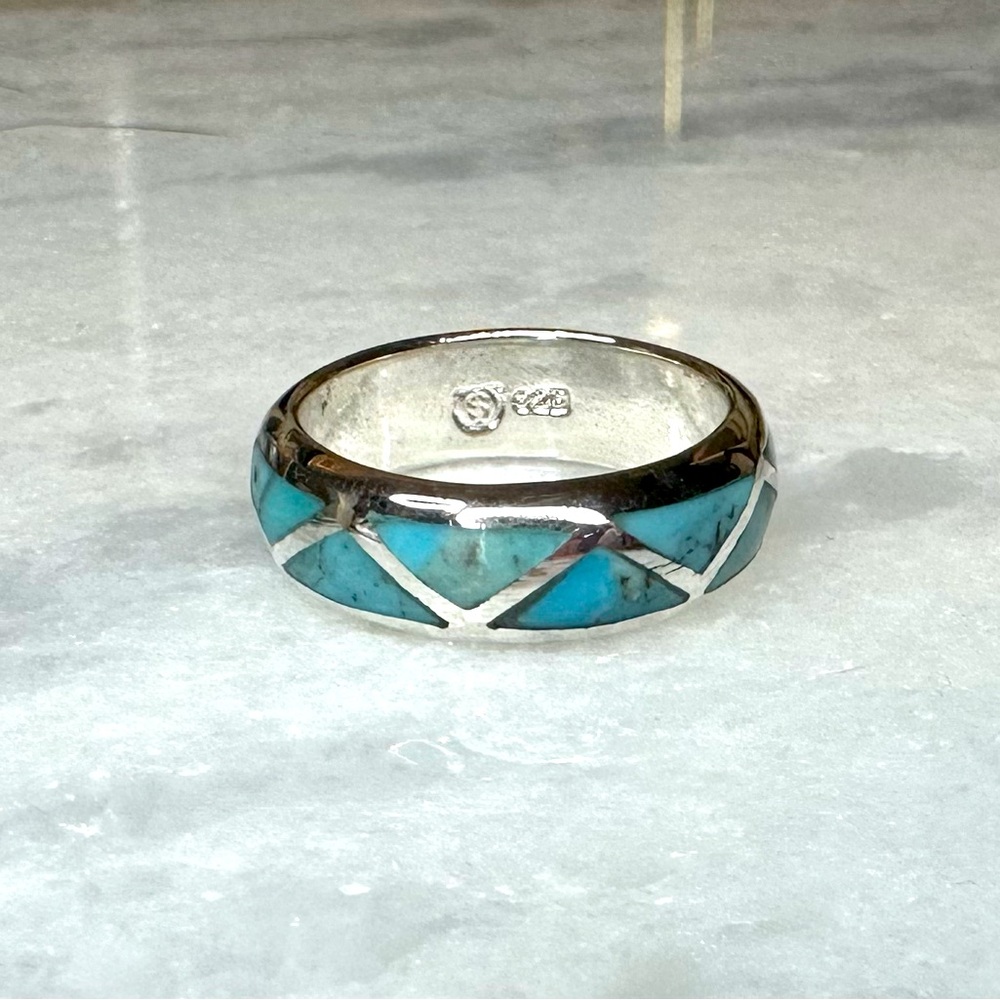 Mona Ann Sterling Silver 925 Genuine
Turquoise Inlay Ring